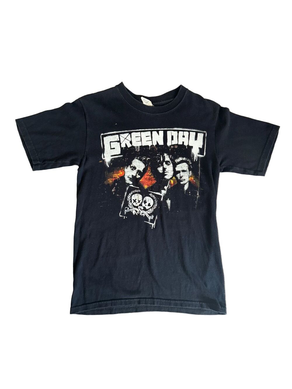 Green Day Anvil Tag T-Shirt Green Mens S